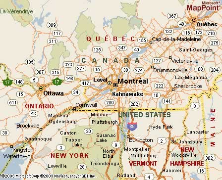 Kahnawake, Quebec, Canada Map