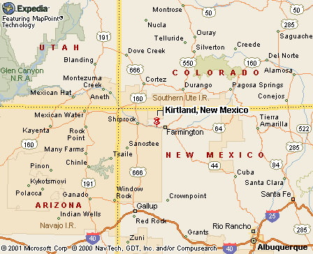 Kirtland, NM Map