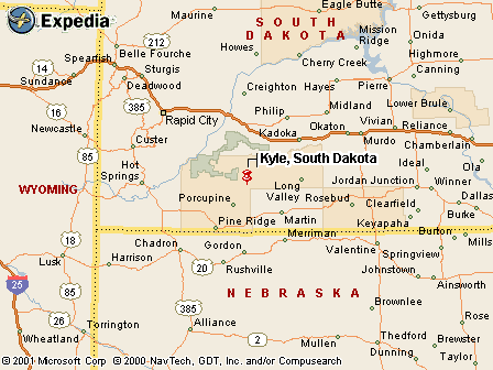 Kyle, South Dakota map