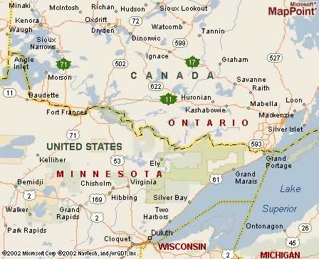 Lac Le Croix, Ontario, Canada Map