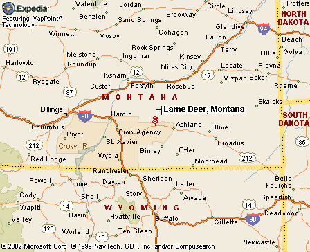 Map - LAME DEER, MT