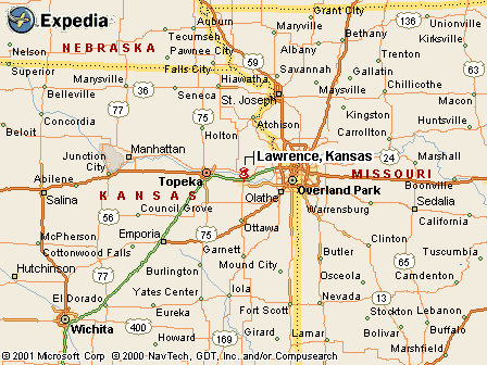 Lawrence, KS Map