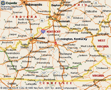 Lexington, KY Map