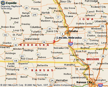 Lincoln, NE Map