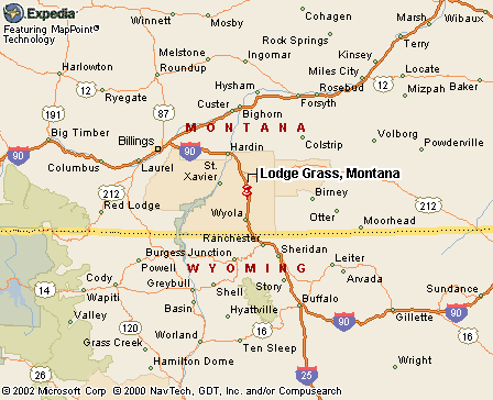Lodge Grass, MT Map