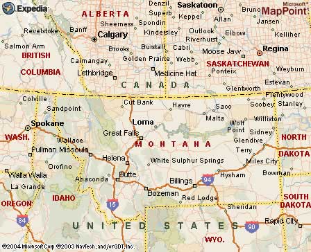 Loma, MT Map