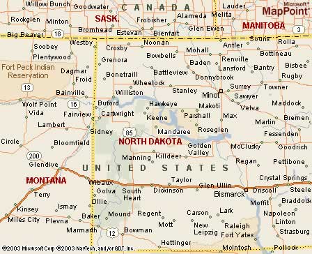 Mandaree, ND Map