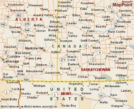 Maple Creek, Saskatchewan, Canada Map
