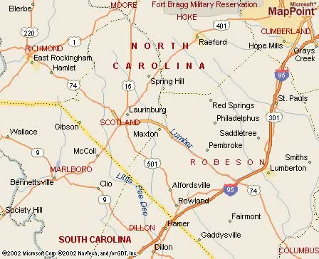 Maxton, NC Map