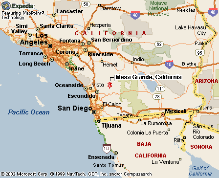 Mesa Grande, CA MAP