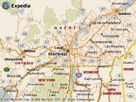 Montreal, Quebec, Canada Map
