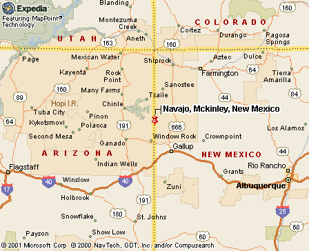 Navajo, NM Map