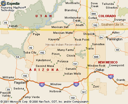 Navajo Indian Reservation map