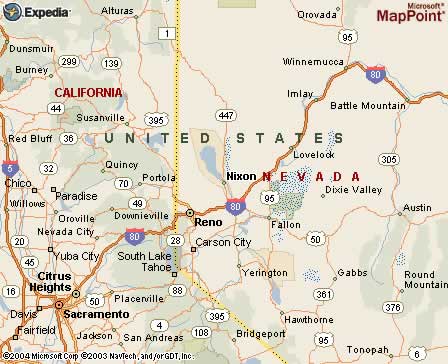 Nixon, NV Map