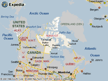 Nunavut, Canada Map