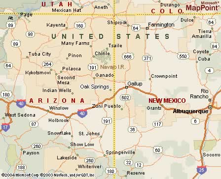 Oak Springs, AZ Map