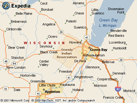 Oneida Indian Reservation, WI Map