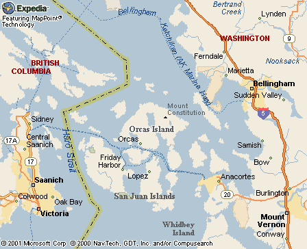 Orcas Island WA Map