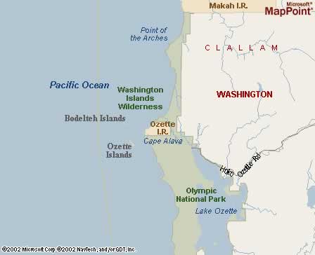 Ozette Indian Reservation, WA Map