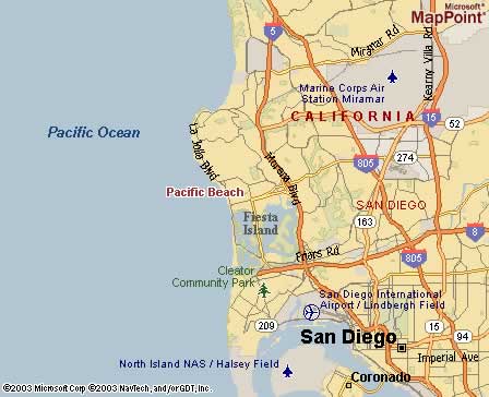 Pacific Beach, CA Map