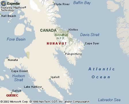 Pangnirtung, Nunavut, Canada Map