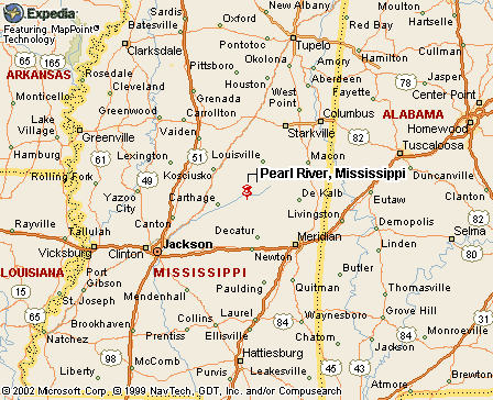 Pearl River. MS Map