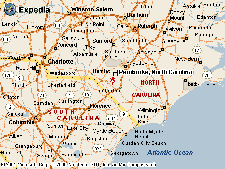Pembroke, NC Map