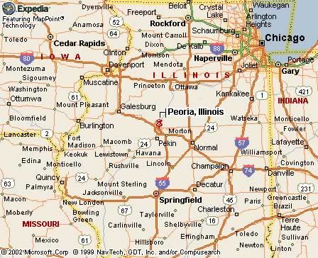 Peoria, IL Map