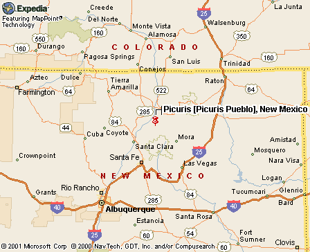 Picuris Pueblo, NM Map