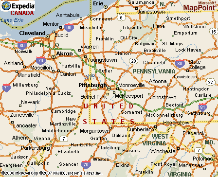 Pittsburgh, Pennsylvania map