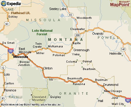 Potomac, Montana map