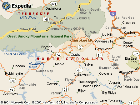 Qualla, NC Map