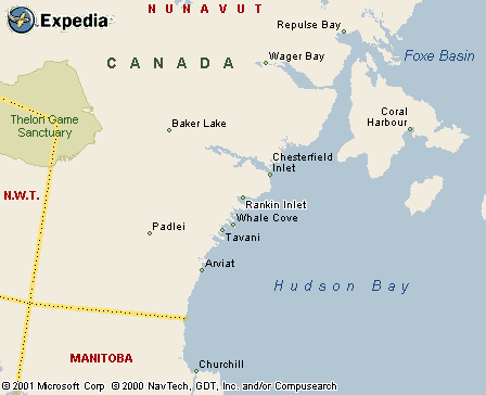 Rankin Inlet, Nunavut, Canada Map