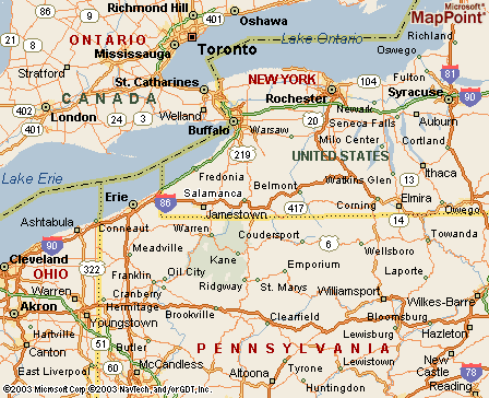 Salamanca, NY Map