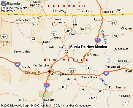Santa Fe, New Mexico map