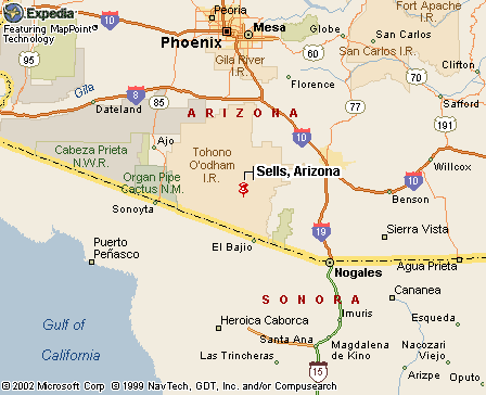 Sells, AZ MAP