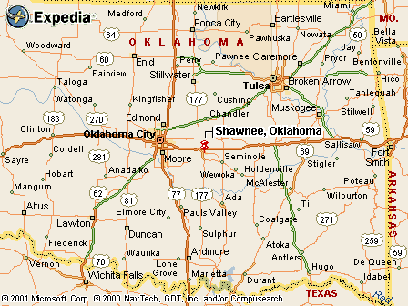 Shawnee, OK Map