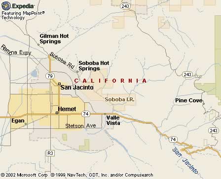 Sobaba Indian Reservation, CA Map