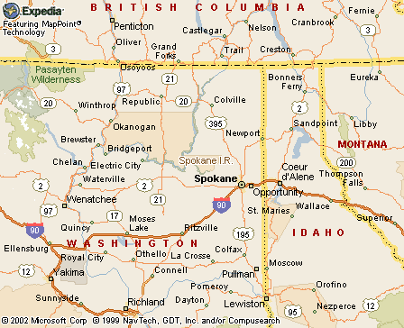 Spokqane, WA Map