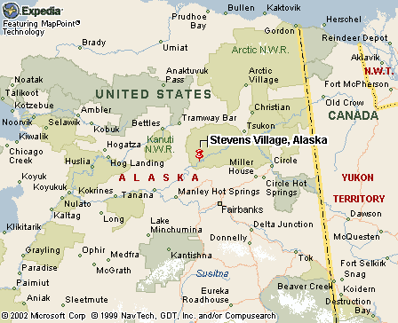 Stevens Village, AK Map