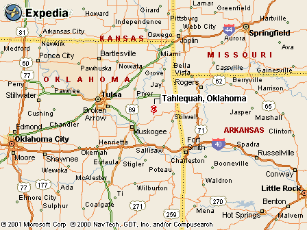 Tahlequah, Oklahoma map