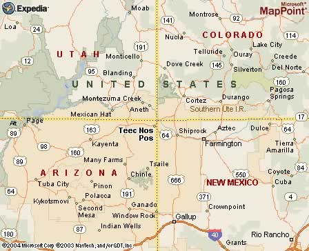 Teec Nos Pos, AZ Map