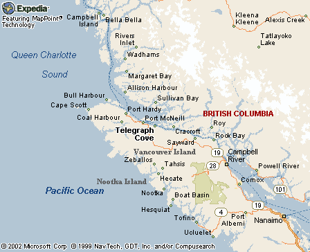 Telegraph Cove, BC Map