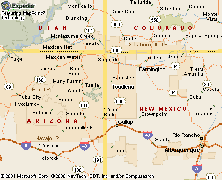 Toadlena, NM Map
