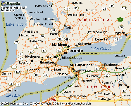 Toronto, Ontario, Canada Map