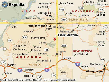 Tsaile, AZ Map