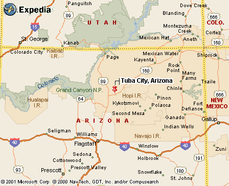 Tuba City, AZ Map