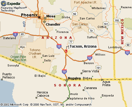 Tucson, Arizona map