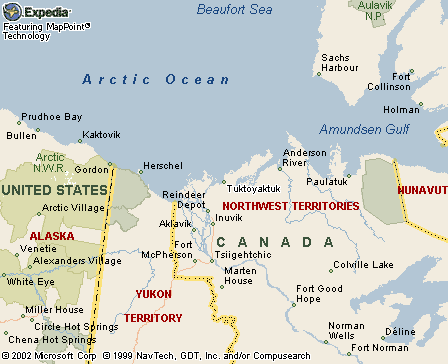Tuktoyaktuk, NWT Map