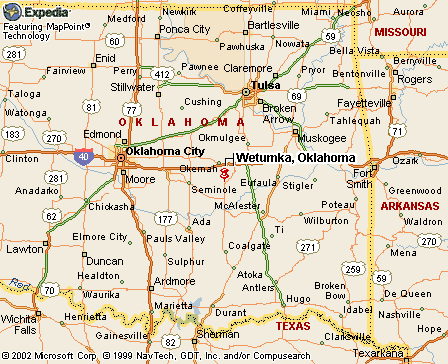 Wetumka, OK Map